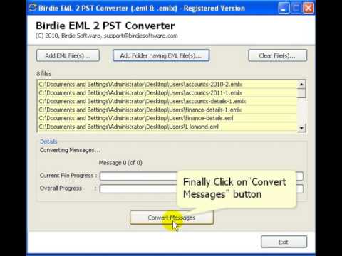 convert eml files to pst